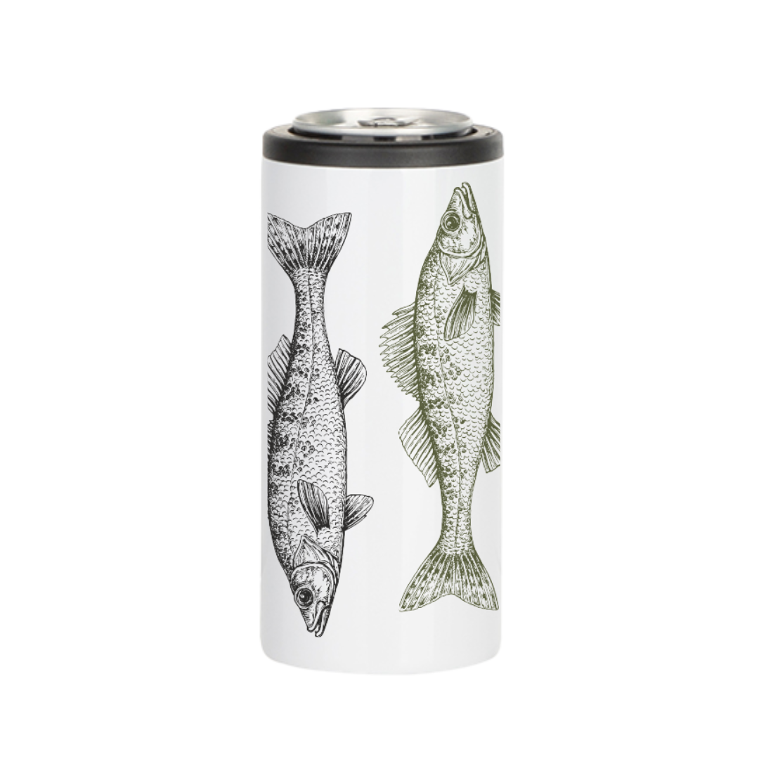 Insulated Skinny Cooler | Natural Walleye Wrap