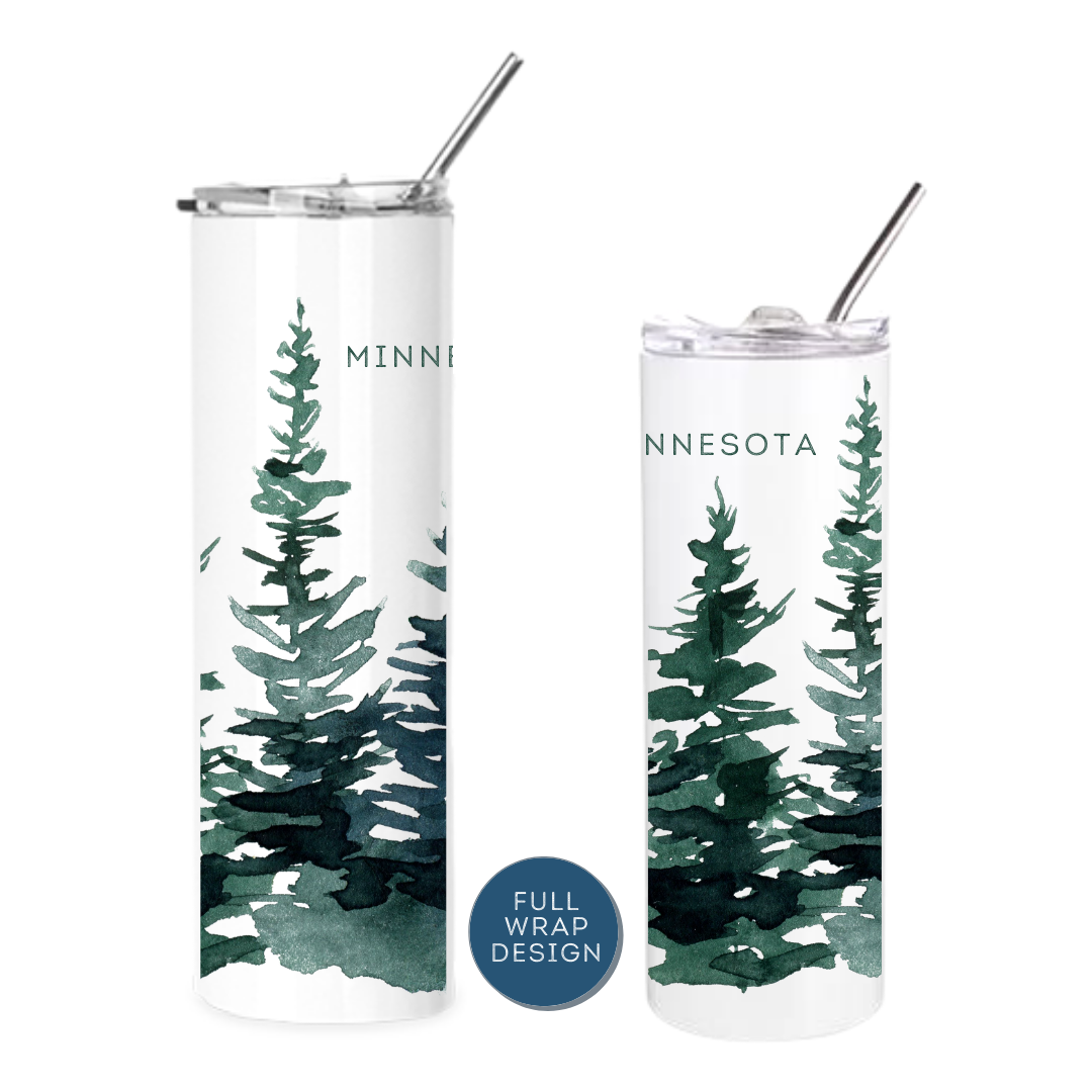Insulated Tumblers | Watercolor Pines MINNESOTA Wrap