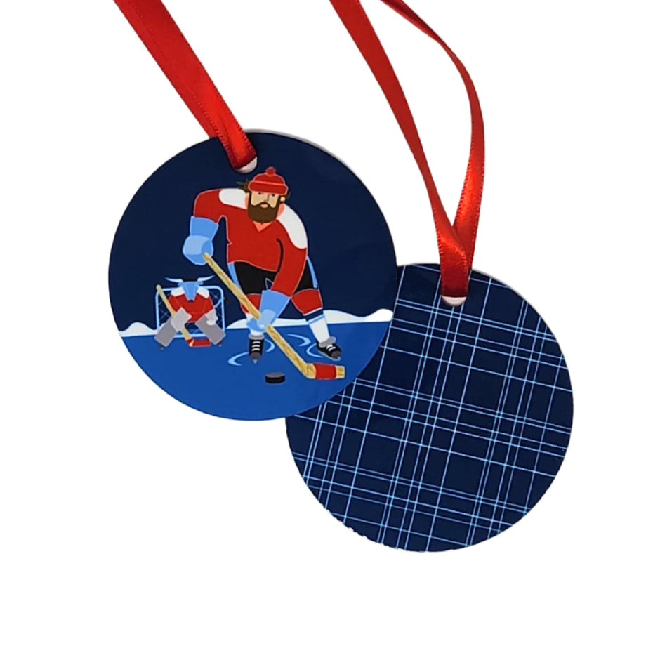 Metal Ornament | Hockey Paul Bunyan + Babe