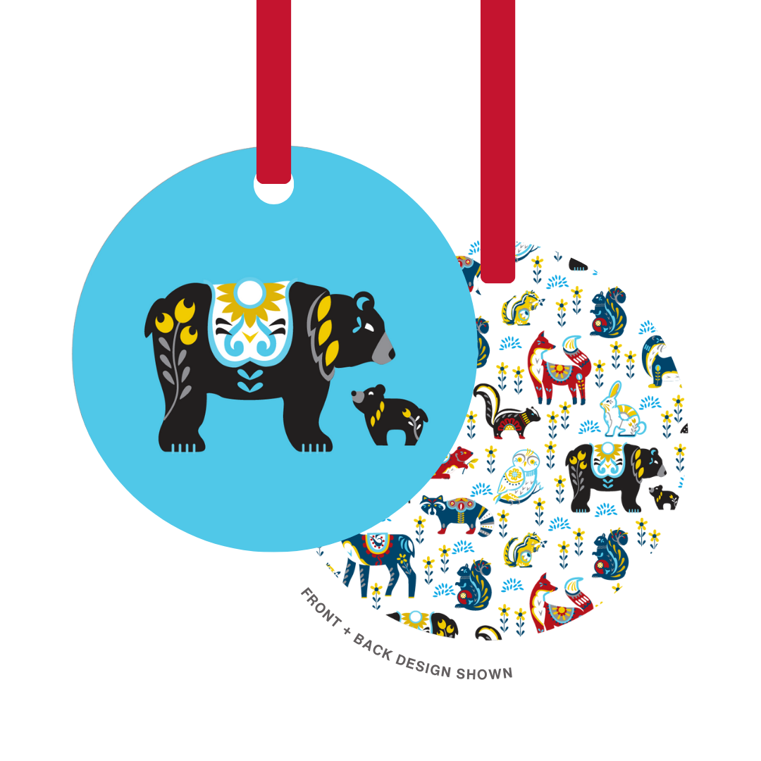 Metal Ornament | Dala Bear + Cub