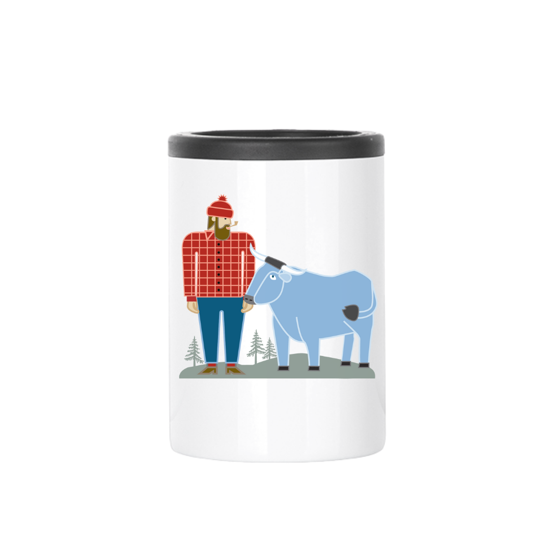 Insulated Can Cooler | Classic Paul Bunyan + Babe