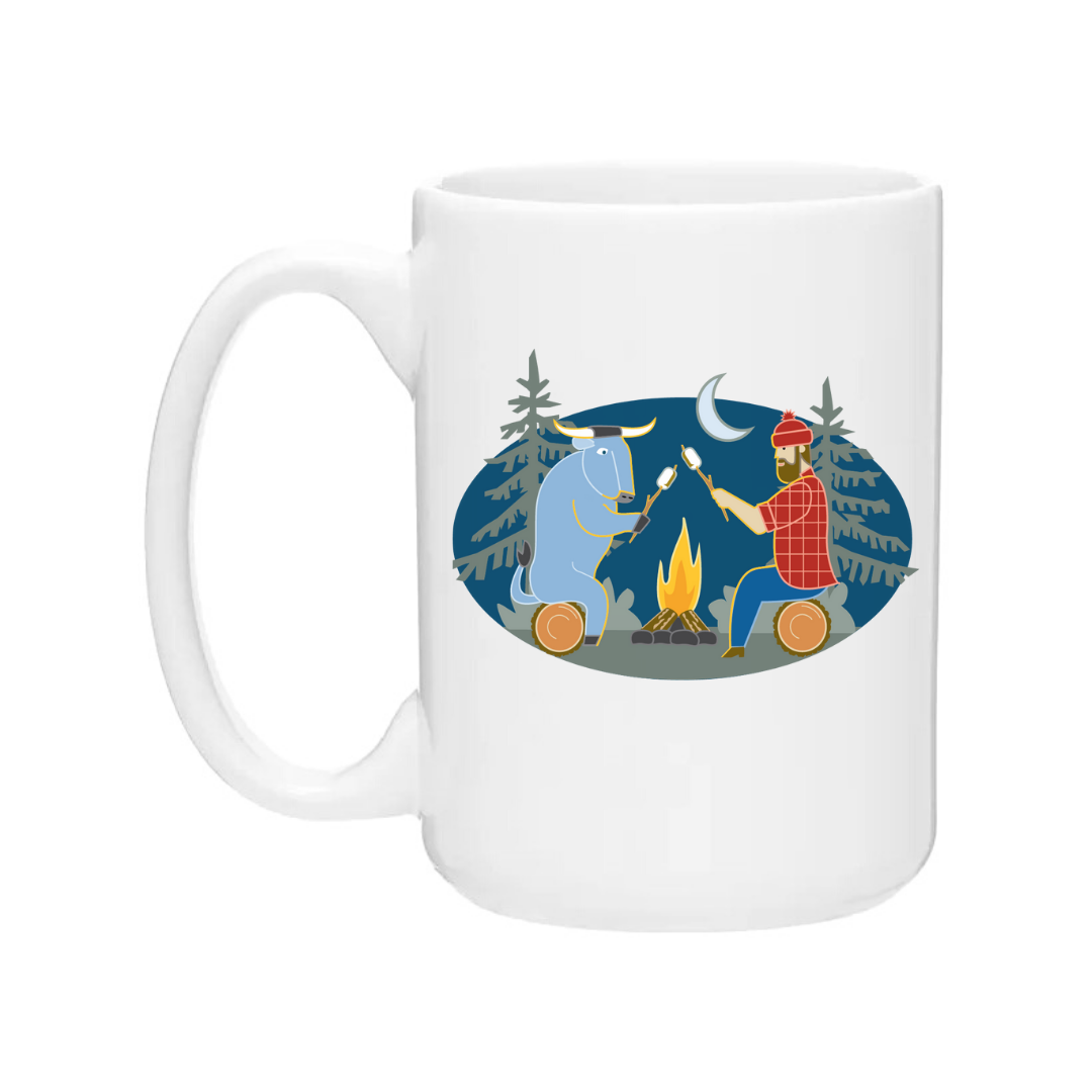 Ceramic Coffee Mug | Campfire Paul Bunyan + Babe