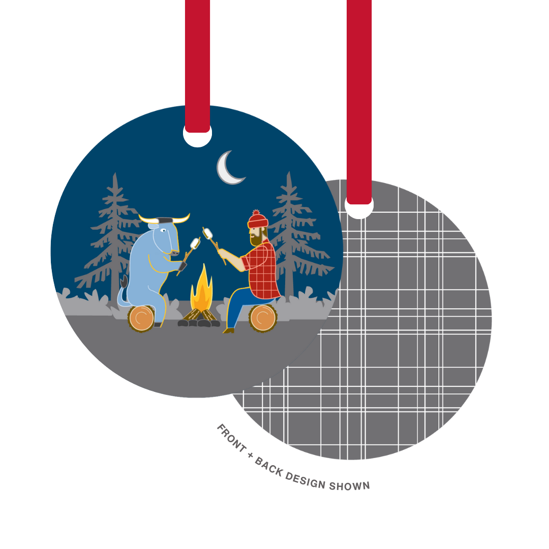 Metal Ornament | Campfire Paul Bunyan + Babe