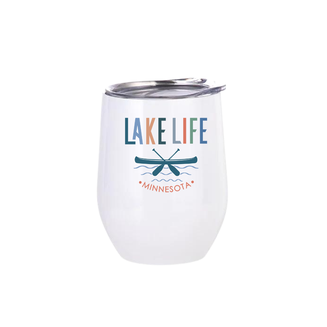 Wine Tumbler | Lake Life Canoe Minnesota