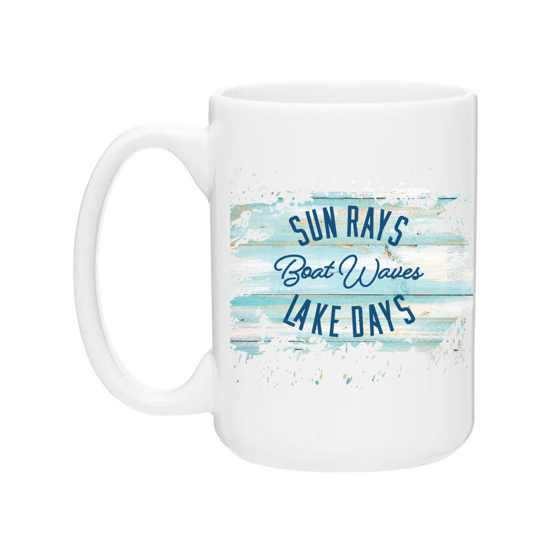 Ceramic Coffee Mug | Sun Rays Lake Days