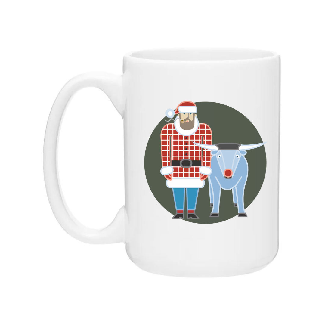 Ceramic Coffee Mugs | Holiday Paul Bunyan + Babe