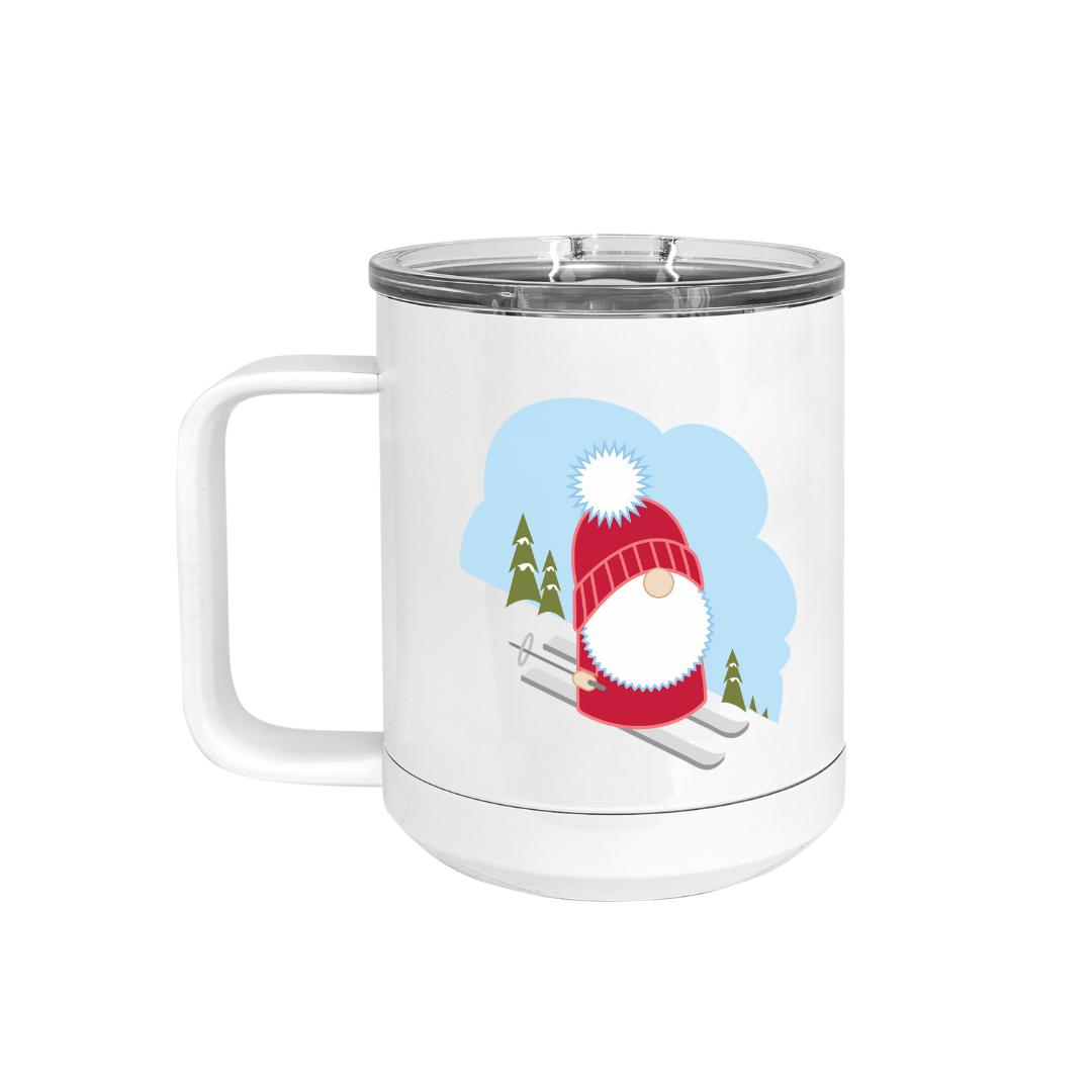 Insulated Camp Mug | Skiing Gnome