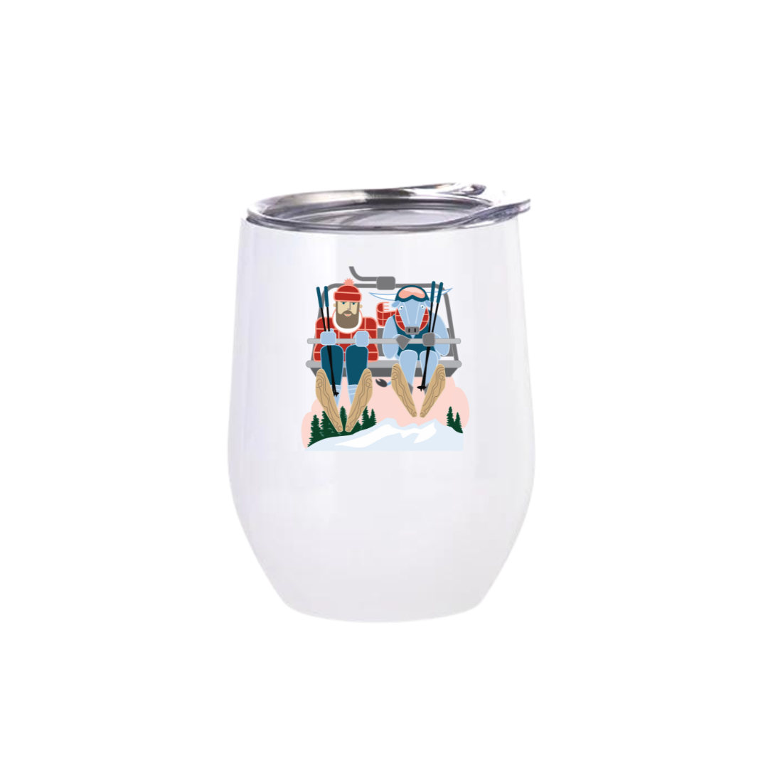 Wine Tumbler | Ski Lift Paul Bunyan + Babe