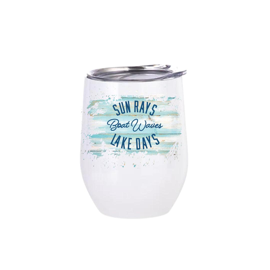Wine Tumbler | Sun Rays Lake Days