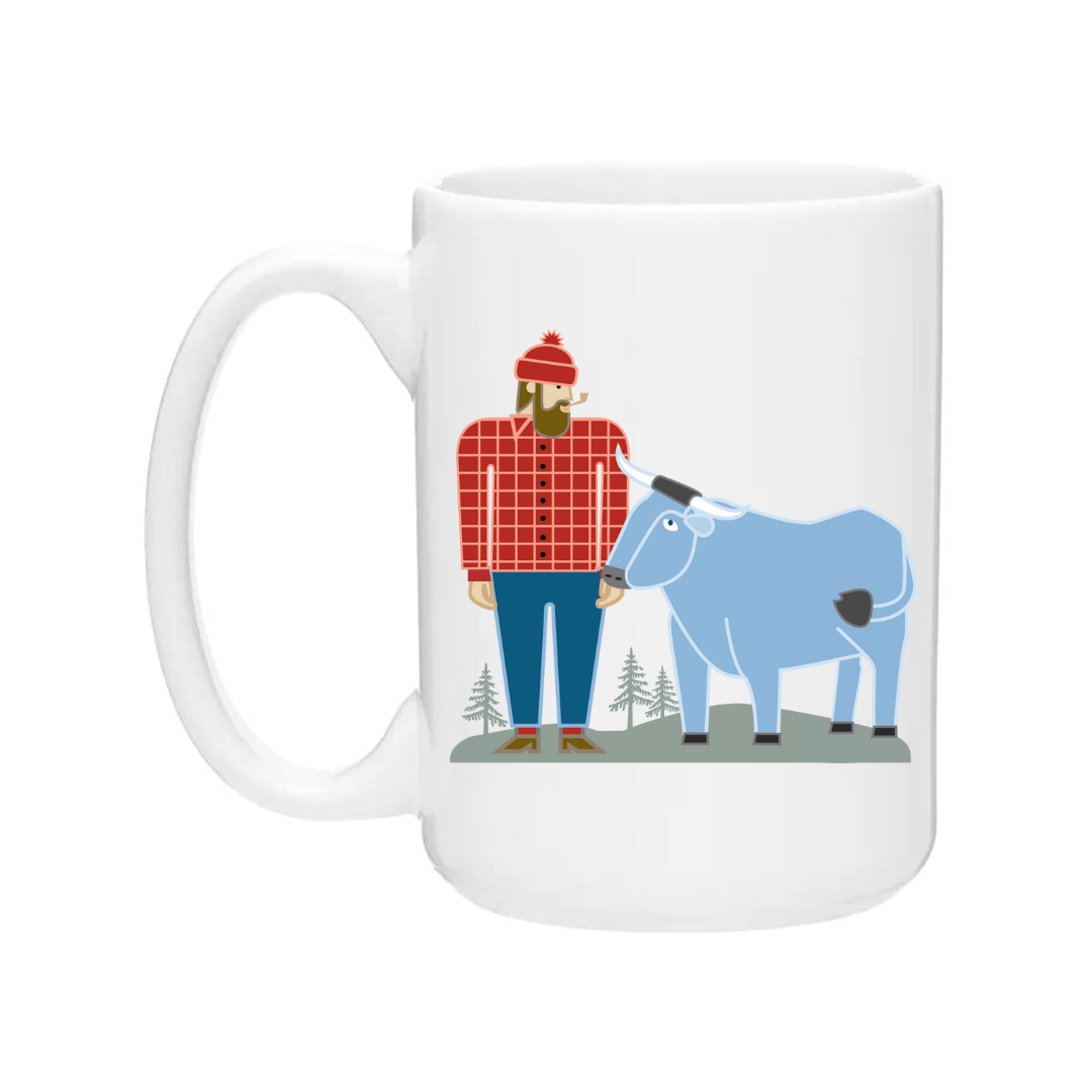 Ceramic Coffee Mugs | Classic Paul Bunyan + Babe
