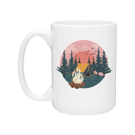 Ceramic Coffee Mug | Pink Sky Campsite