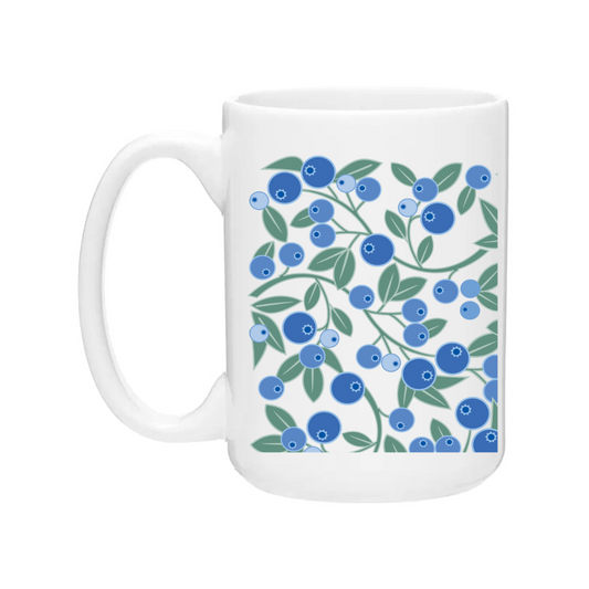Ceramic Coffee Mugs | Blueberries Wrap