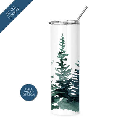 Insulated Tumblers | Watercolor Pines Wrap