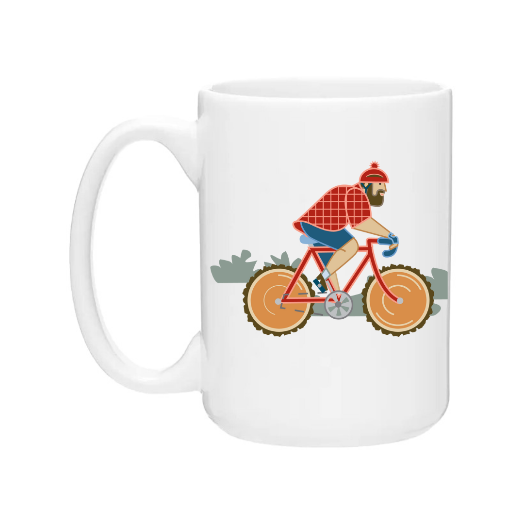Ceramic Coffee Mug | Biking Paul Bunyan + Babe Wrap