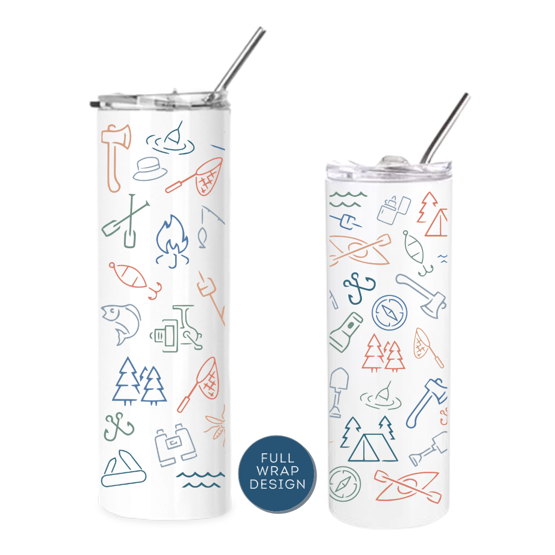 Insulated Tumblers | Camping Icons Wrap