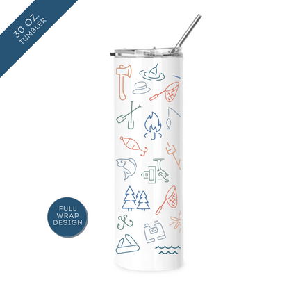 Insulated Tumblers | Camping Icons Wrap