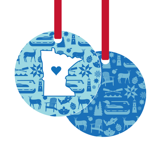 Metal Ornament | MN Icons - Blue