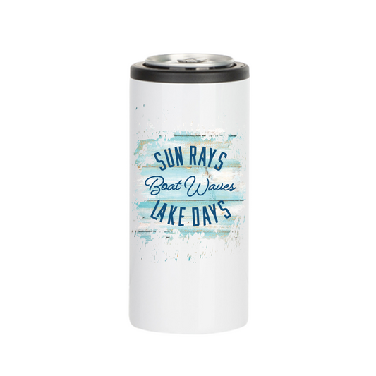 Insulated Skinny Cooler | Sun Rays Lake Days