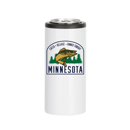 Insulated Skinny Cooler | MN Walleye Badge