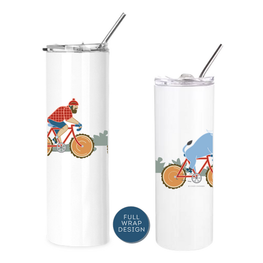 Insulated Tumblers | Biking Paul Bunyan + Babe Wrap