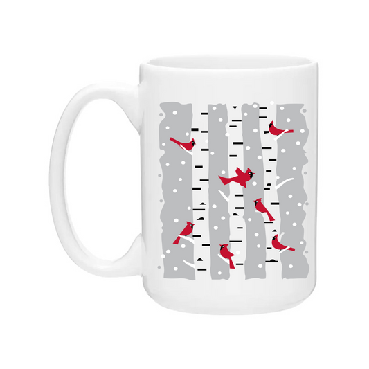 Ceramic Coffee Mugs | Winter Cardinal Wrap