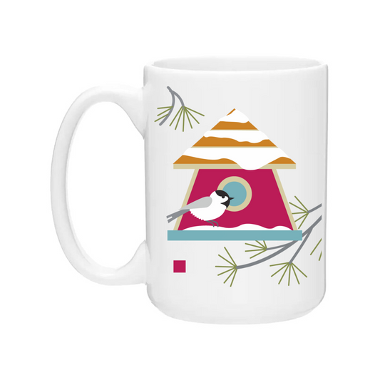 Ceramic Coffee Mugs | Winter Chickadee