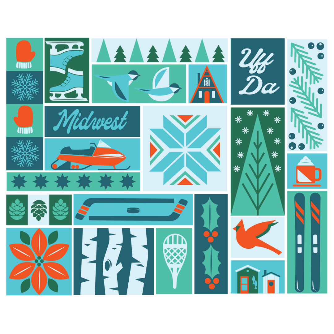 Winter Square Scenes Insulated Drinkware