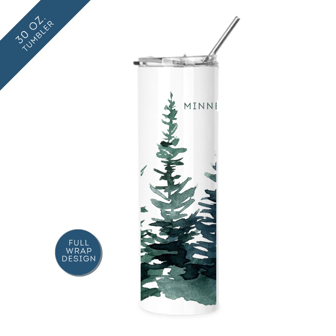Insulated Tumblers | Watercolor Pines MINNESOTA Wrap