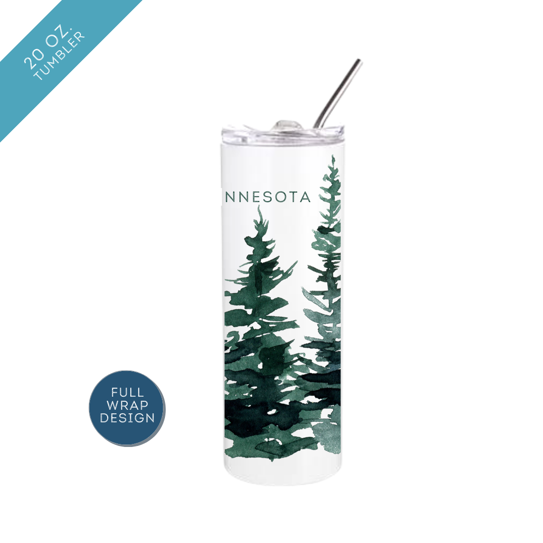 Insulated Tumblers | Watercolor Pines MINNESOTA Wrap