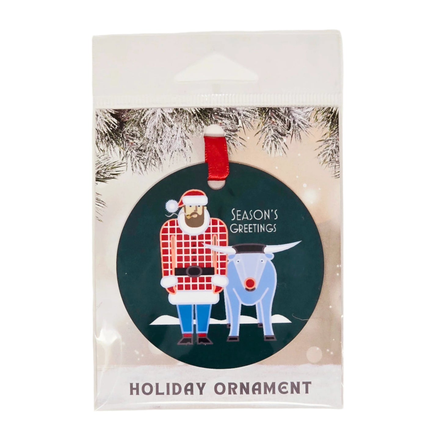 Metal Ornament | Holiday Paul Bunyan + Babe