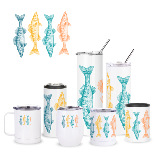 Colorful Walleye Insulated Drinkware