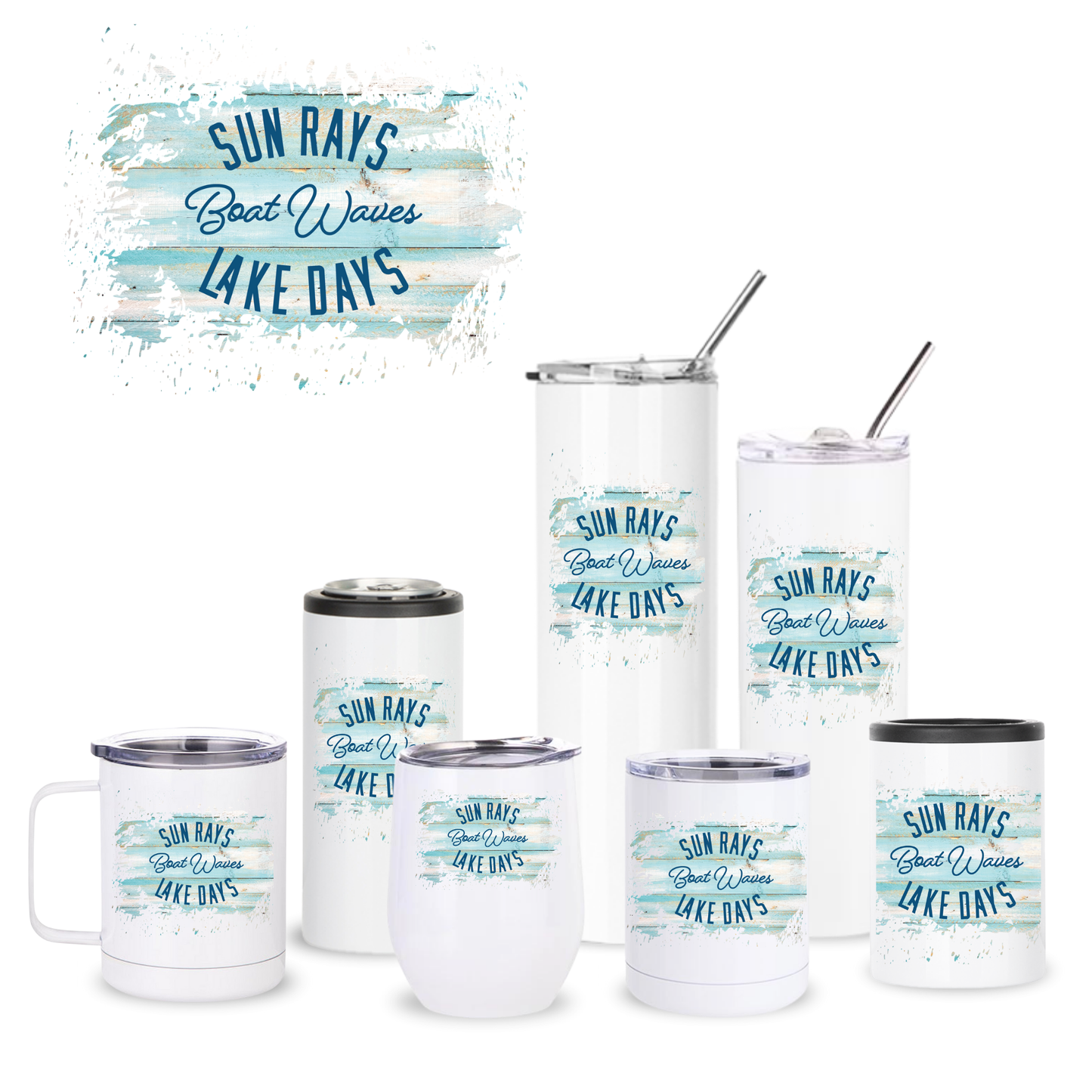 Sun Rays Lake Days Insulated Drinkware
