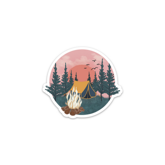Pink Sky Campsite | Stickers