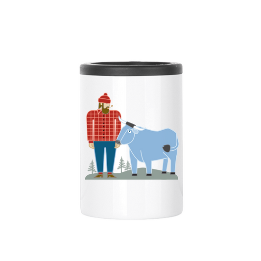 Insulated Can Cooler | Classic Paul Bunyan + Babe