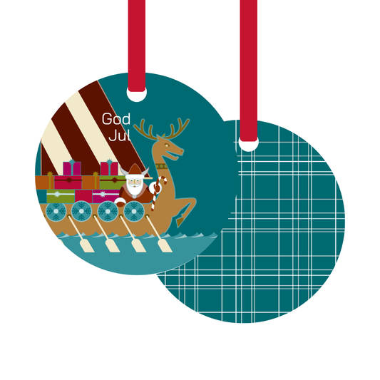 Metal Ornament | Santa Viking Ship