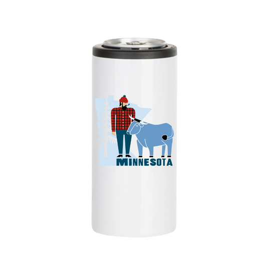 Insulated Skinny Cooler | Minnesota Paul Bunyan + Babe