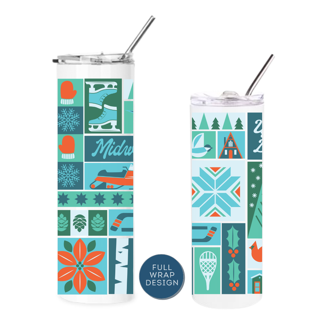 Winter Square Scenes Insulated Drinkware