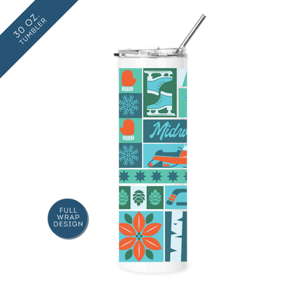 Winter Square Scenes Insulated Drinkware