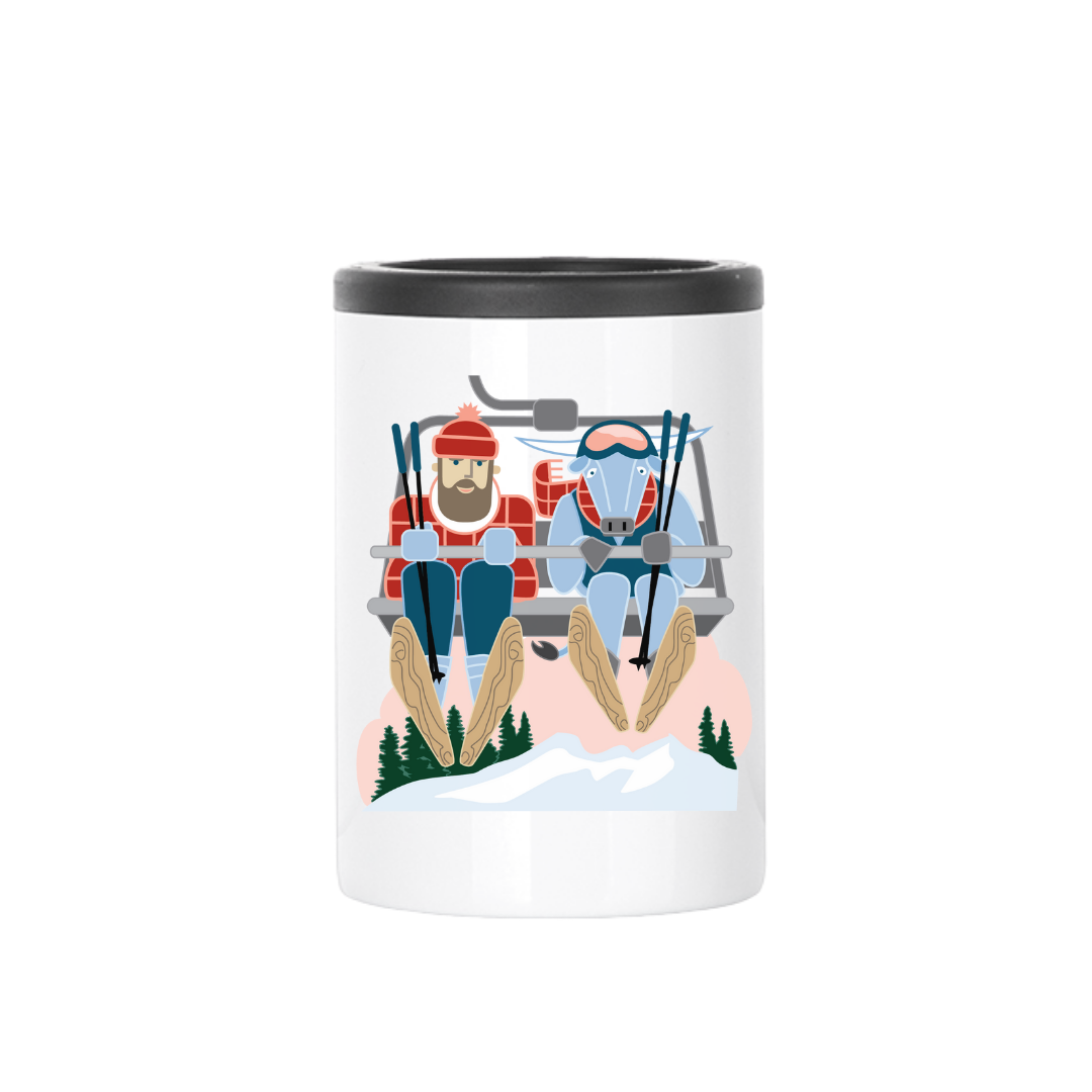 Insulated Can Cooler | Ski Lift Paul Bunyan + Babe