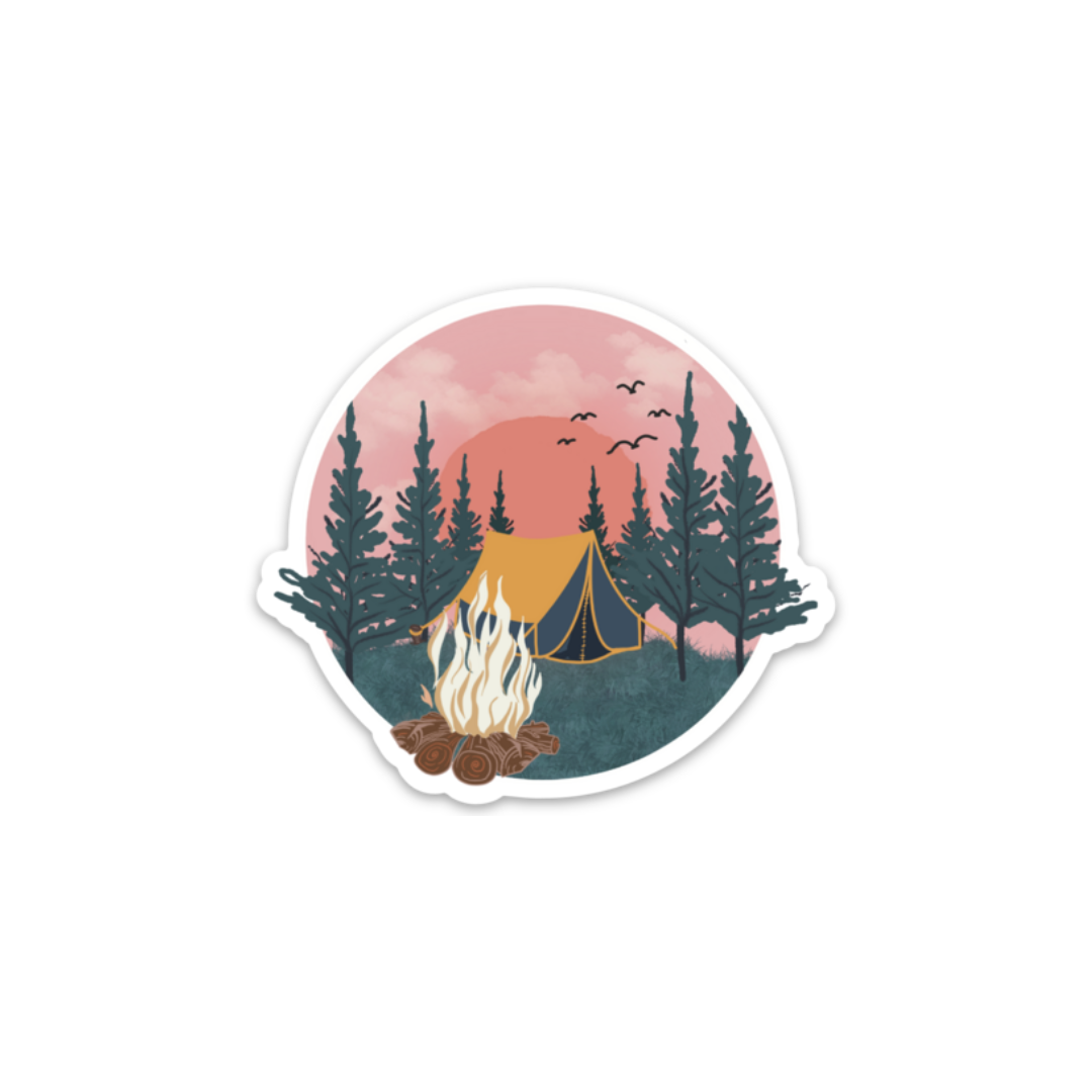 Pink Sky Campsite | Sticker