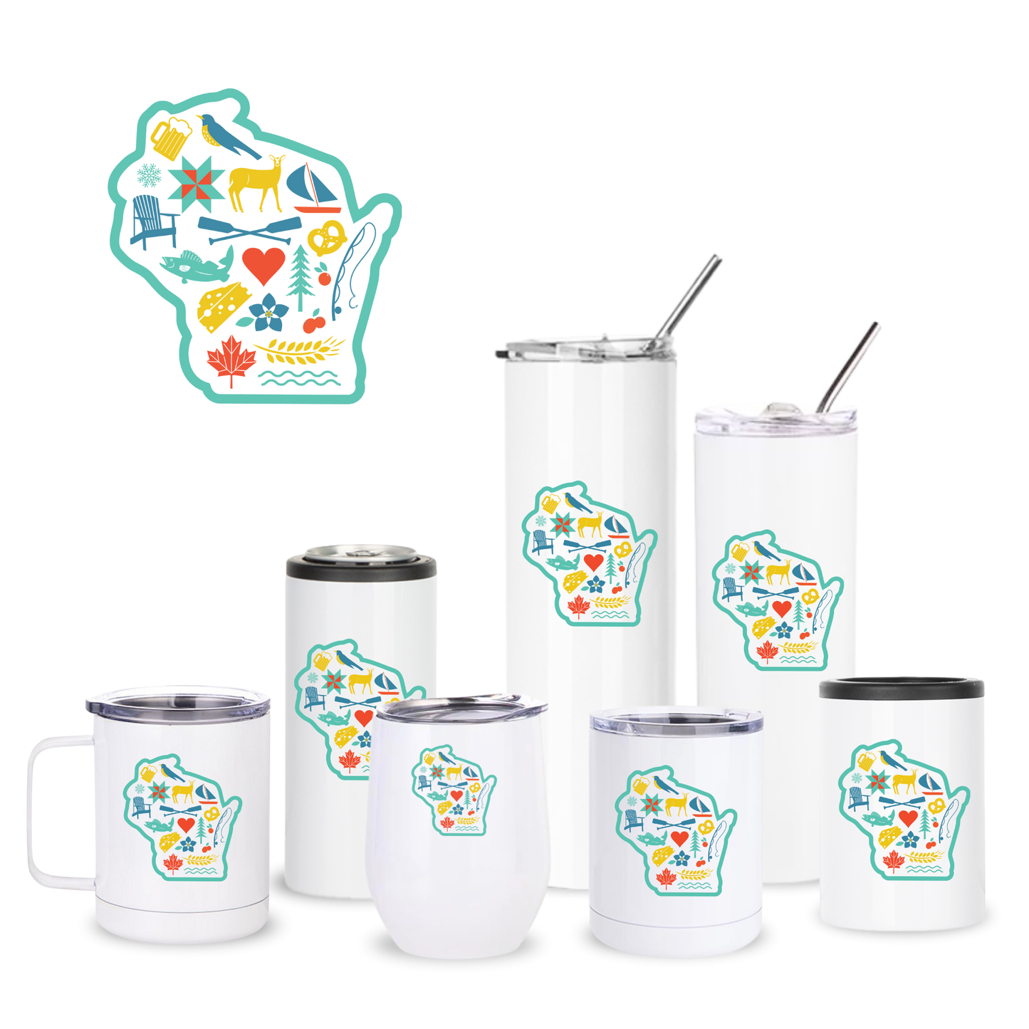 WI Love State Insulated Drinkware