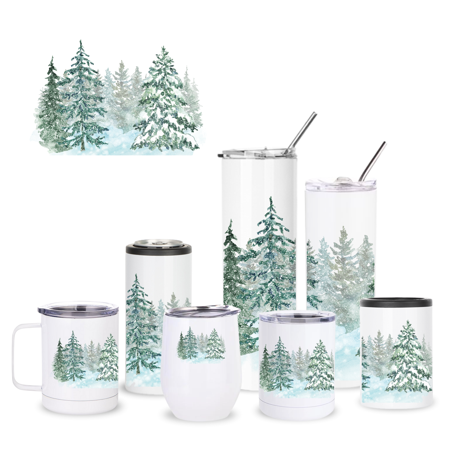 Snowy Pines Insulated Drinkware