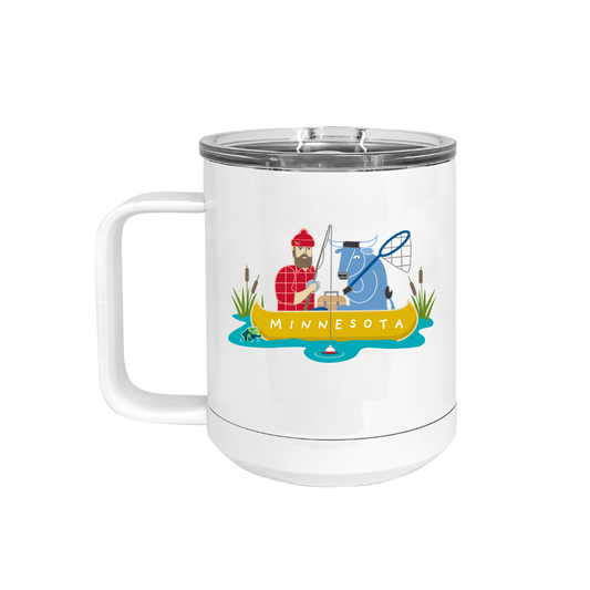 Insulated Camp Mug | Fishing Paul Bunyan + Babe