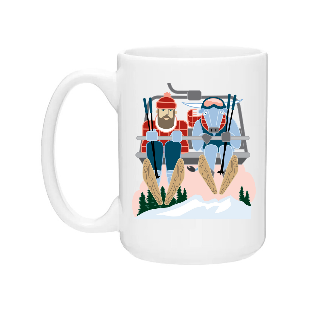 Ceramic Coffee Mug | Ski Lift Paul Bunyan + Babe