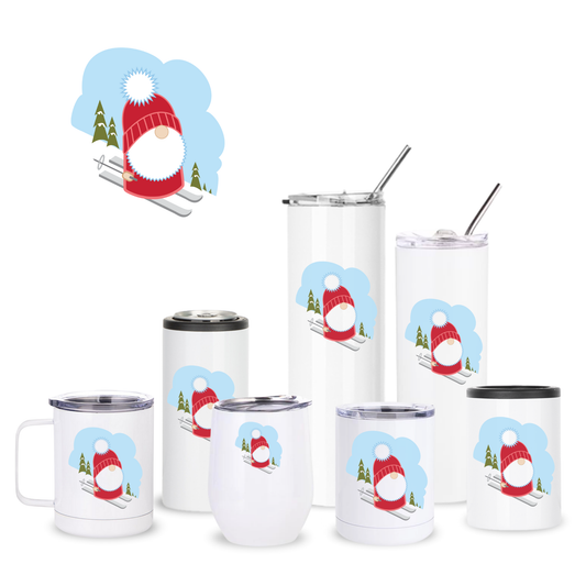 Skiing Gnome Insulated Drinkware