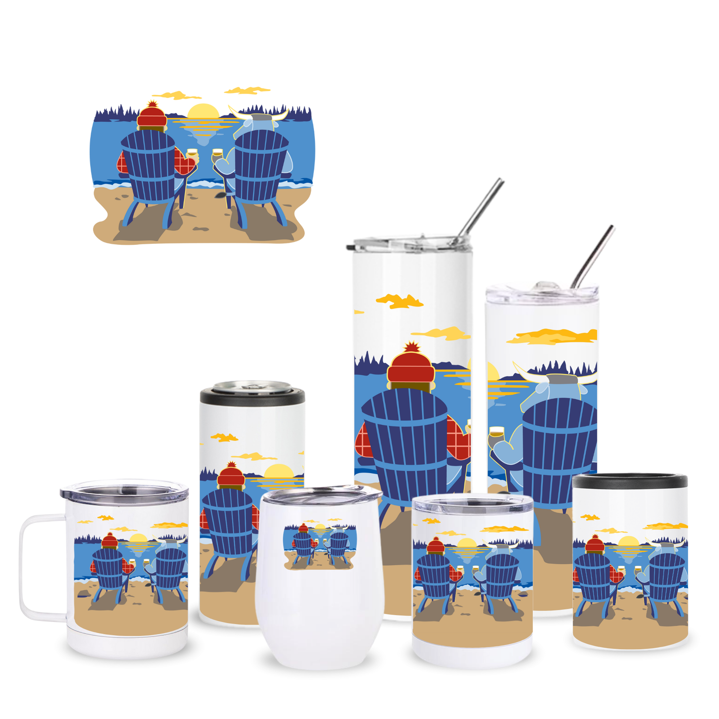 Sunset Paul Bunyan + Babe Insulated Drinkware