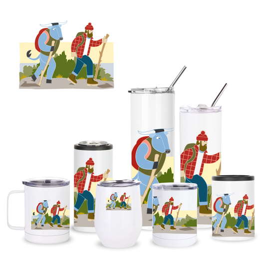 Hiking Paul Bunyan + Babe Insulated Drinkware