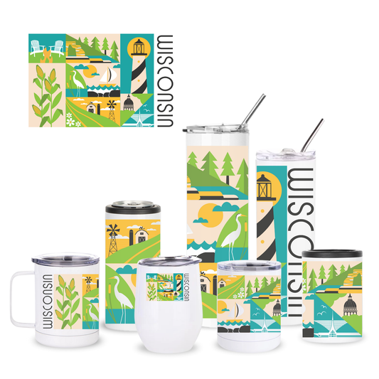 WI Square Scenes Insulated Drinkware
