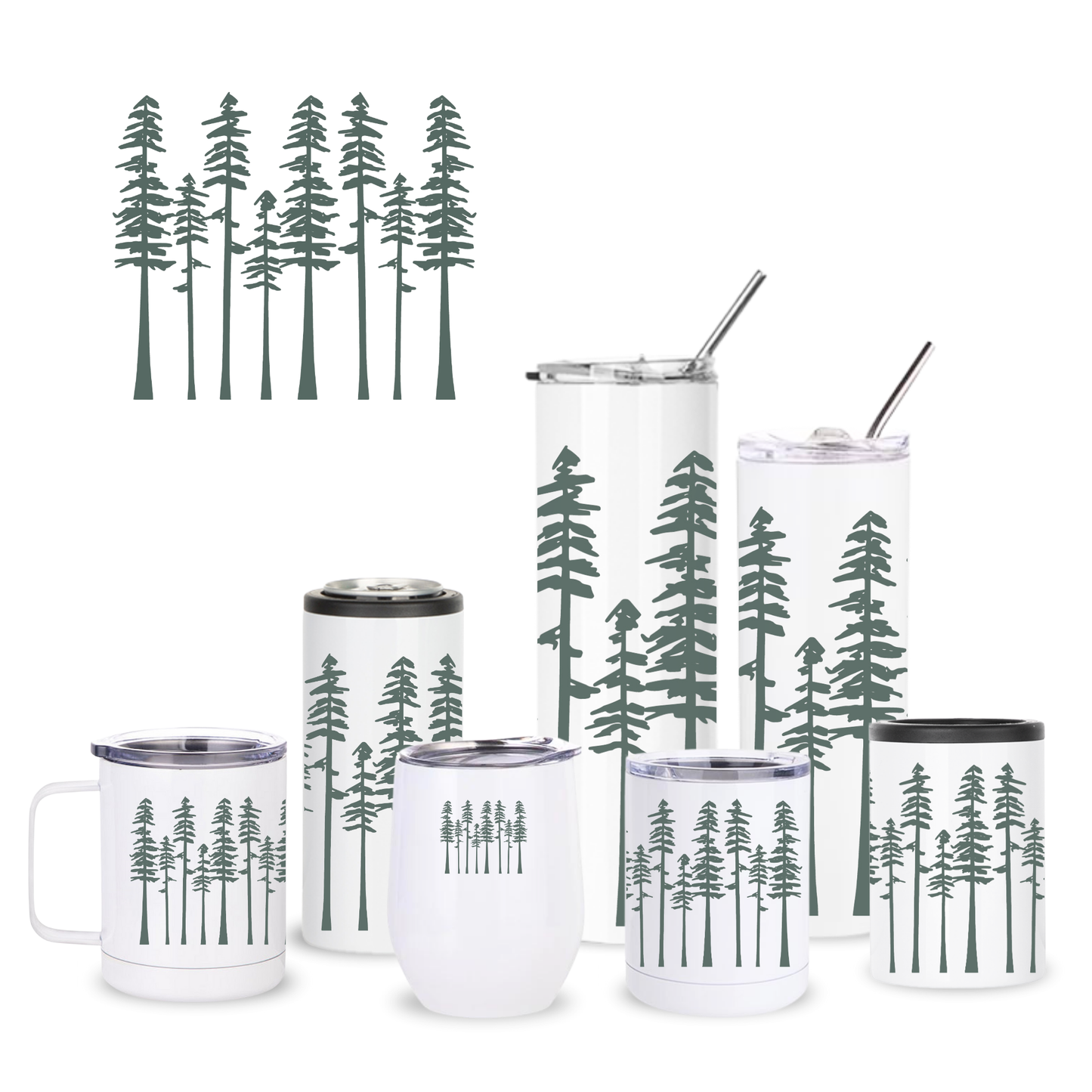 Pine Doodle Insulated Drinkware