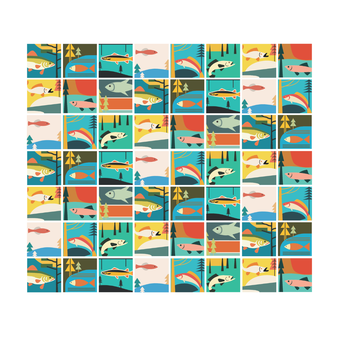 TAALLA Fish Collage Insulated Drinkware